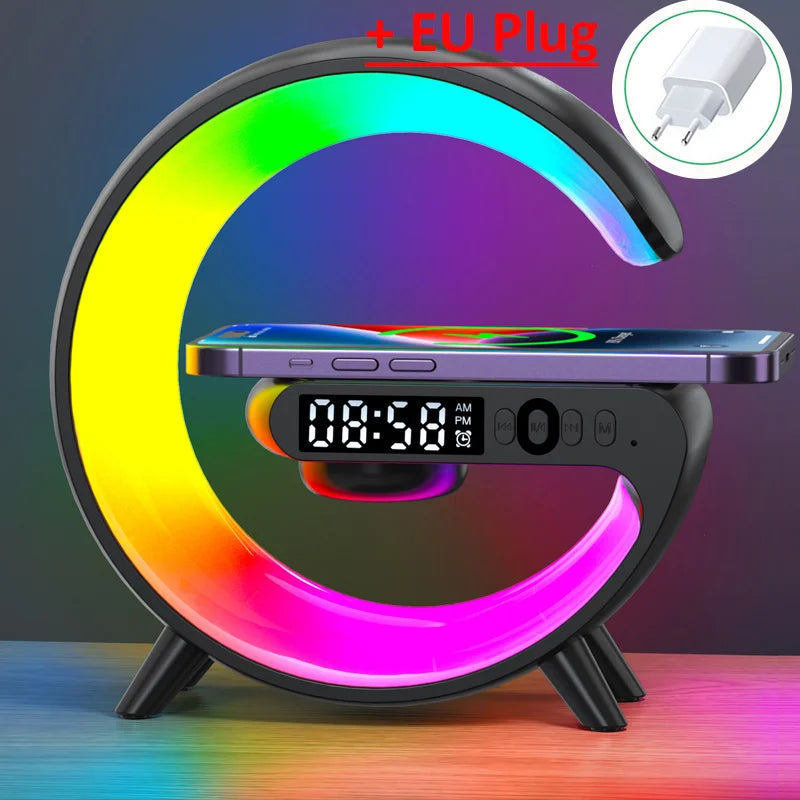 Multifunction Wireless Charger Pad Stand Speaker Night Light