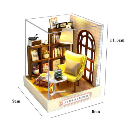 DIY Mini Flower House Kit – 3D Puzzle & Dollhouse with Furniture