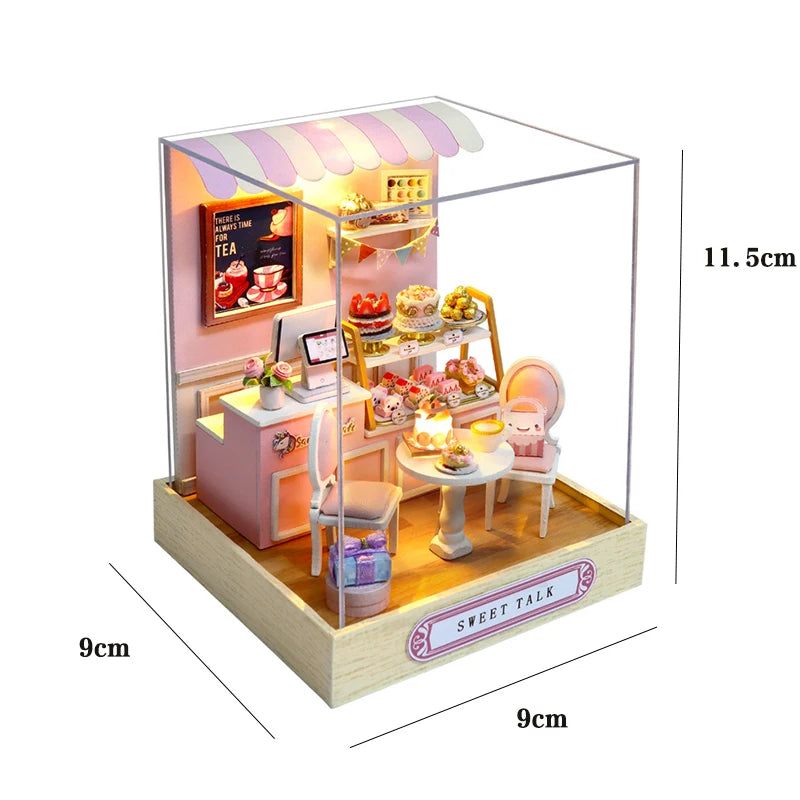 DIY Mini Flower House Kit – 3D Puzzle & Dollhouse with Furniture